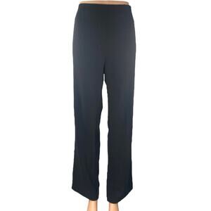 Bobeau Women's Black Straight Leg High Waist Zipper Trousers Dress Pants Size L